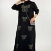 Bow Patterned Knit Dress 18208 Stone - Image 6