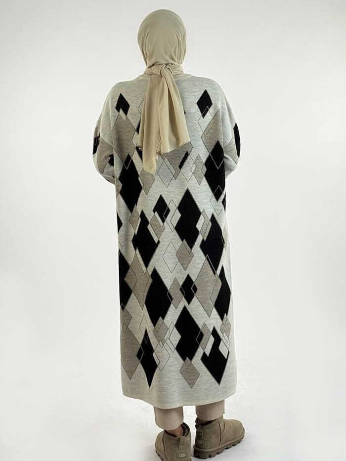 Alternative view of Geometric Pattern Tunic 18316 Stone