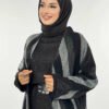 Geometric Patterned Glittery Cardigan 18328 Black-Silver - Image 4