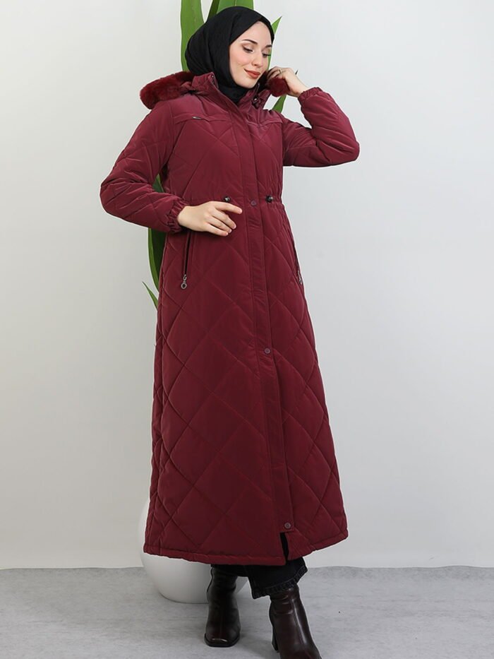 Alternative view of Henna Quilted Coat Claret Red