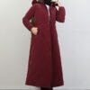 Henna Quilted Coat Claret Red - Image 3