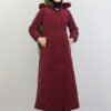 Henna Quilted Coat Claret Red - Image 4