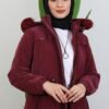 Henna Quilted Coat Claret Red - Image 5
