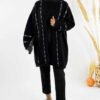 ince baklava desenli kisa hirka 18327 siyah gumus triko hirka bym fashion 59382 11 B