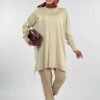 Pearl Detailed Knit Tunic 18309 Mink - Image 8