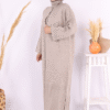 Opulent Winter Abaya|Embossed Knitwear Cardigan(9085) - Image 7