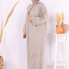Opulent Winter Abaya|Embossed Knitwear Cardigan(9085) - Image 2