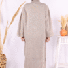 Opulent Winter Abaya|Embossed Knitwear Cardigan(9085) - Image 8