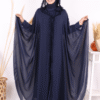Hooded Abaya Dress Suit with Ruffle Details on Certain Parts 3778 Purple - Image 6