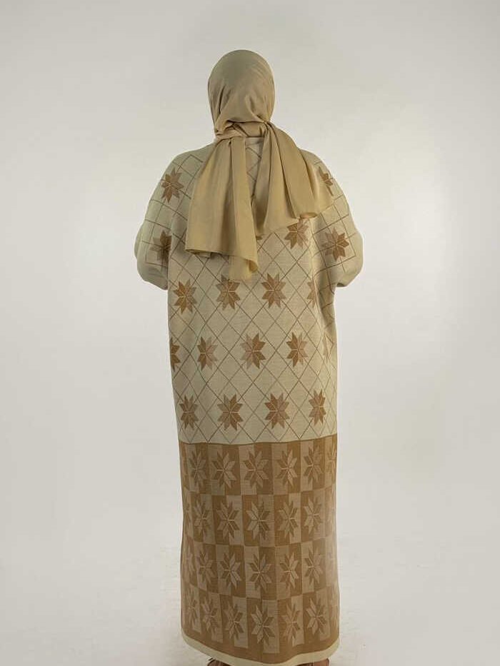 Alternative view of Ultimate Long Knit Cardigan|Snowflake Patterned Full-Length Knitwear|18166
