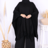 ❄️ Majestic Luxe Hijab Abays|Fur Detailed Knitwear Poncho|9206 - Image 6