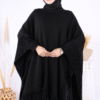 ❄️ Majestic Luxe Hijab Abays|Fur Detailed Knitwear Poncho|9206 - Image 4