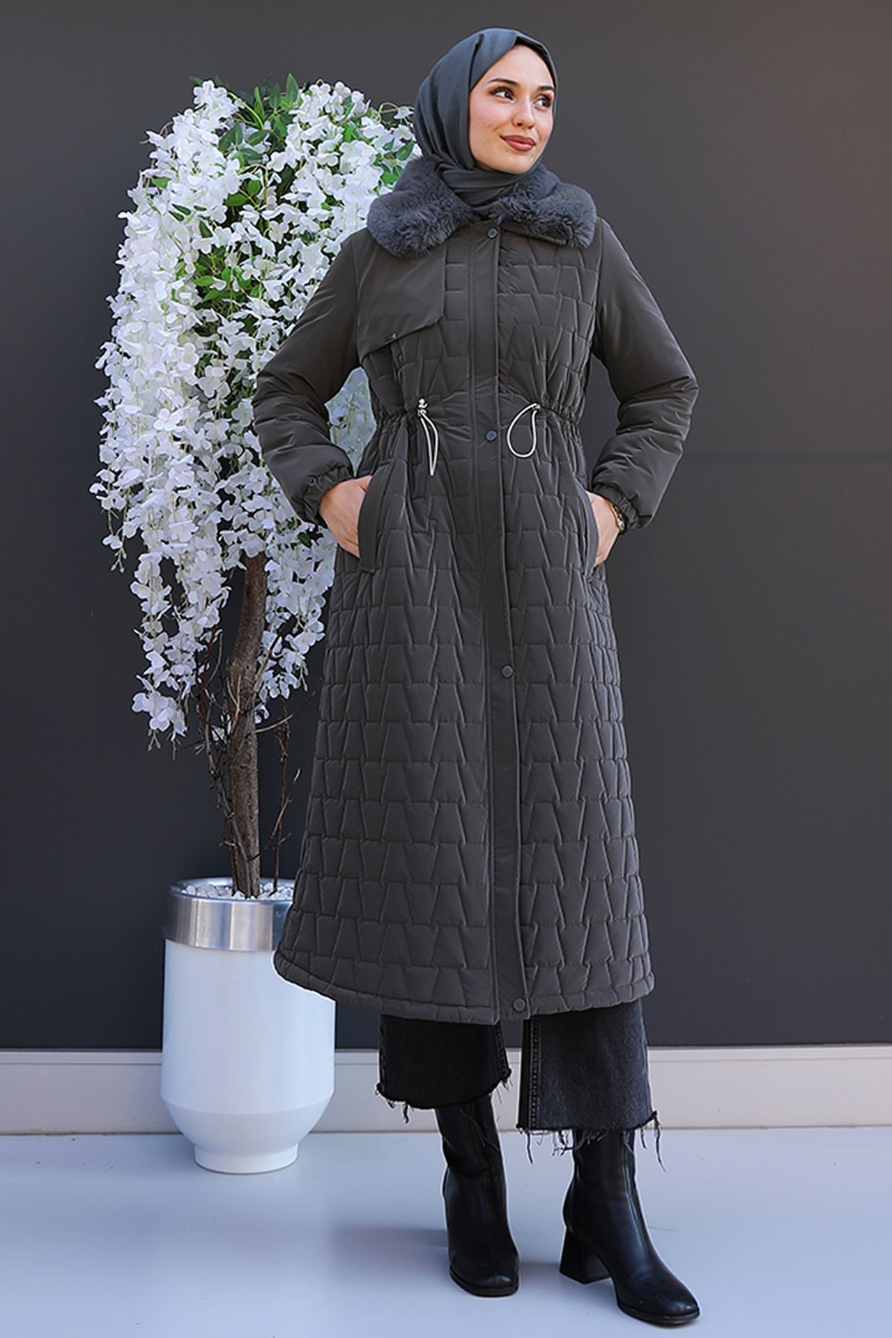 Lotus Coat Dark Gray