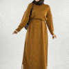 Knit Detail Knitwear Dress 18312 Stone - Image 8