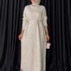 Knit Detail Knitwear Dress 18312 Stone - Image 2