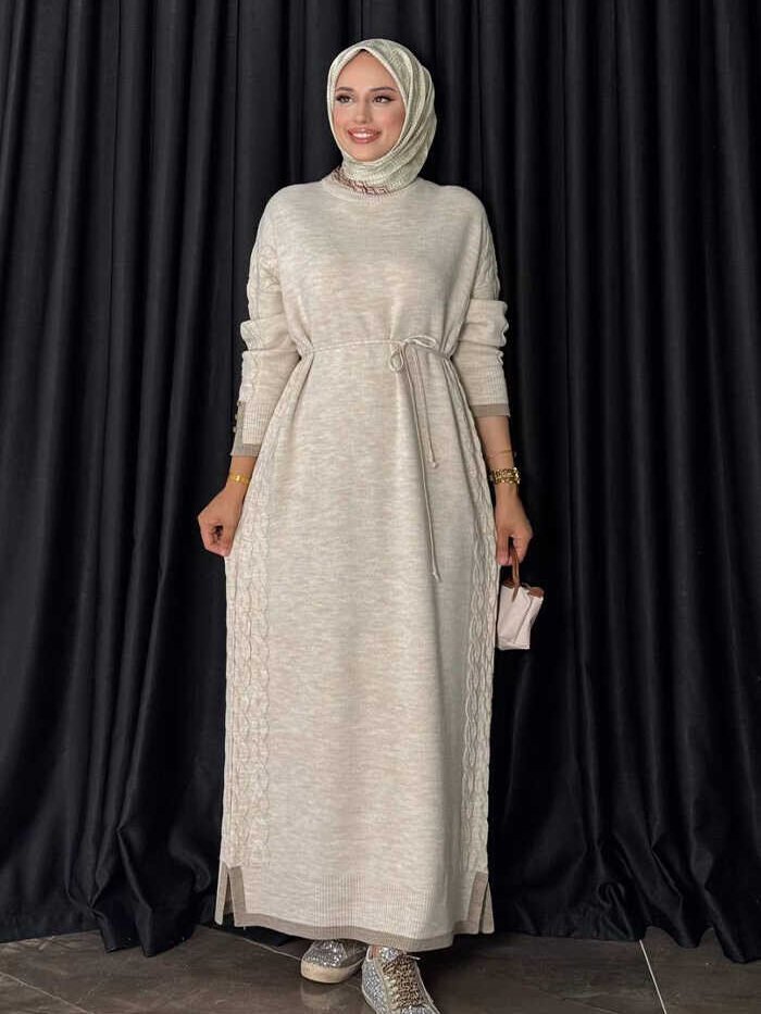 Alternative view of Knit Detail Knitwear Dress 18312 Stone