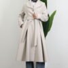 Pleated Detail Coat Cream - Image 3