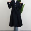 Pleated Detail Coat Cream - Image 8