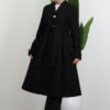 Pleated Detail Coat Cream - Image 9