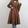 Pleated Detail Coat Cream - Image 10