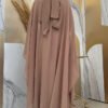 Sequin Embroidered Chiffon Cape Dress Evening Suit 3774 Mink - Image 4