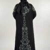 Glittery Patterned Cardigan 18303 Black-Silver - Image 2