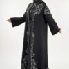 Glittery Patterned Cardigan 18303 Black-Silver - Image 3