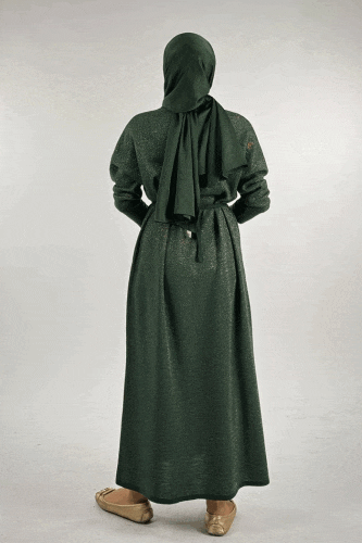 Alternative view of Glittery Knit Dress 18315 Emerald