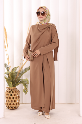trouser suits for mother of the bride| 8698 - 38 , Brown