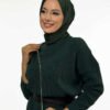 Half Turtleneck Dress 18300 Emerald - Image 4