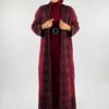⚡ Green Open Abayas – Slit-Patterned Long Knitwear Cardigan|18317 - Image 5
