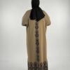 Slit Patterned Long Knit Cardigan 18317 Tan - Image 2