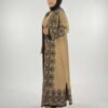 Slit Patterned Long Knit Cardigan 18317 Tan - Image 3