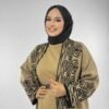 Slit Patterned Long Knit Cardigan 18317 Tan - Image 4