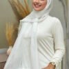 2049-1 Single-layer shimmering shawl, Brown - Image 3