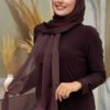2049-1 Single-layer shimmering shawl, Brown