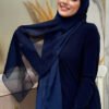 2049-1 Single-layer shimmering shawl, Brown - Image 5