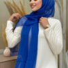 2049-1 Single-layer shimmering shawl, Brown - Image 7