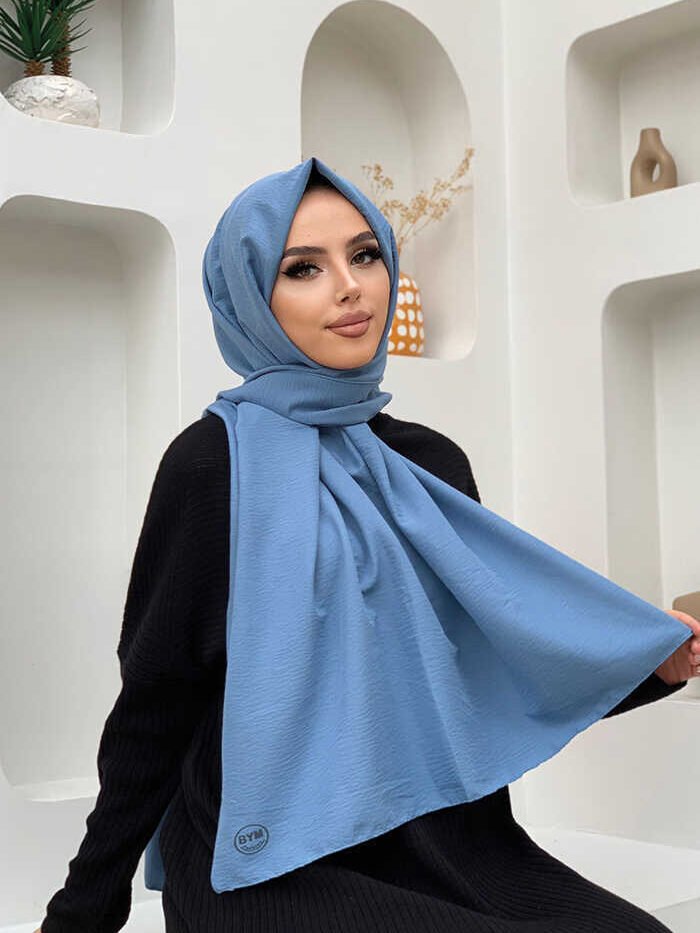 2051 Cotton Jazz Scarf Baby Blue