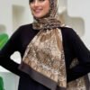 Patterned Cotton Scarf 2065 Khaki - Image 7