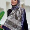 Patterned Cotton Scarf 2065 Khaki - Image 8