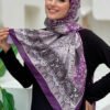 Patterned Cotton Scarf 2065 Khaki - Image 10
