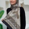 Patterned Cotton Scarf 2065 Khaki - Image 12