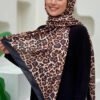 Leopard Print Scarf 2067 Burgundy - Image 7