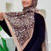 Leopard Print Scarf 2067 Burgundy - Image 8