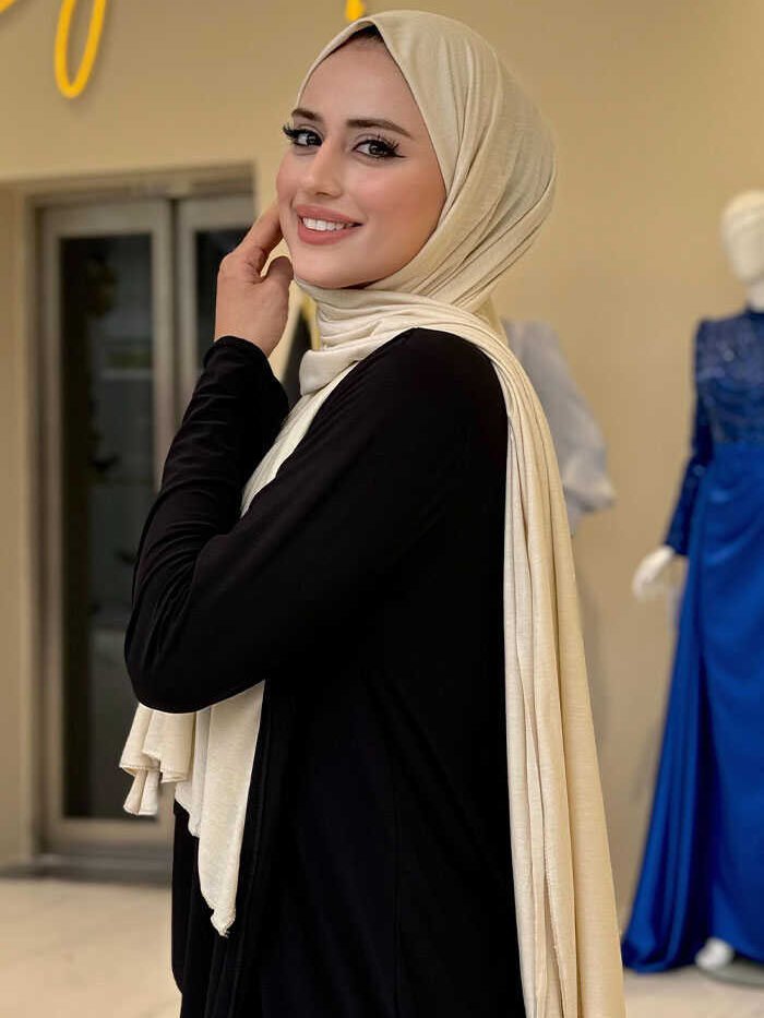 Alternative view of Cotton Scarf 2069 Beige