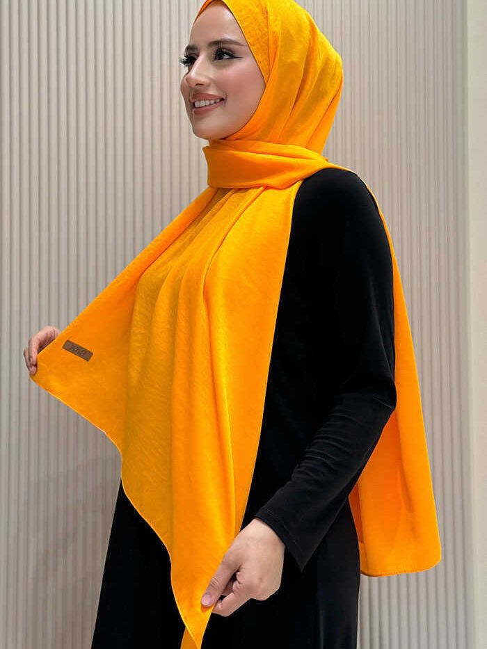 Alternative view of 2070 Cotton Bamboo Shawl Orange
