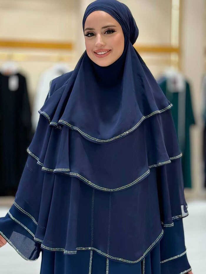 Stone Detail Soufflé 6030 Navy Blue