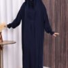 Self-Veiled Soufflé Jilbab 6032 Navy Blue - Image 2