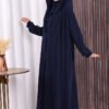 Self-Veiled Soufflé Jilbab 6032 Navy Blue - Image 3